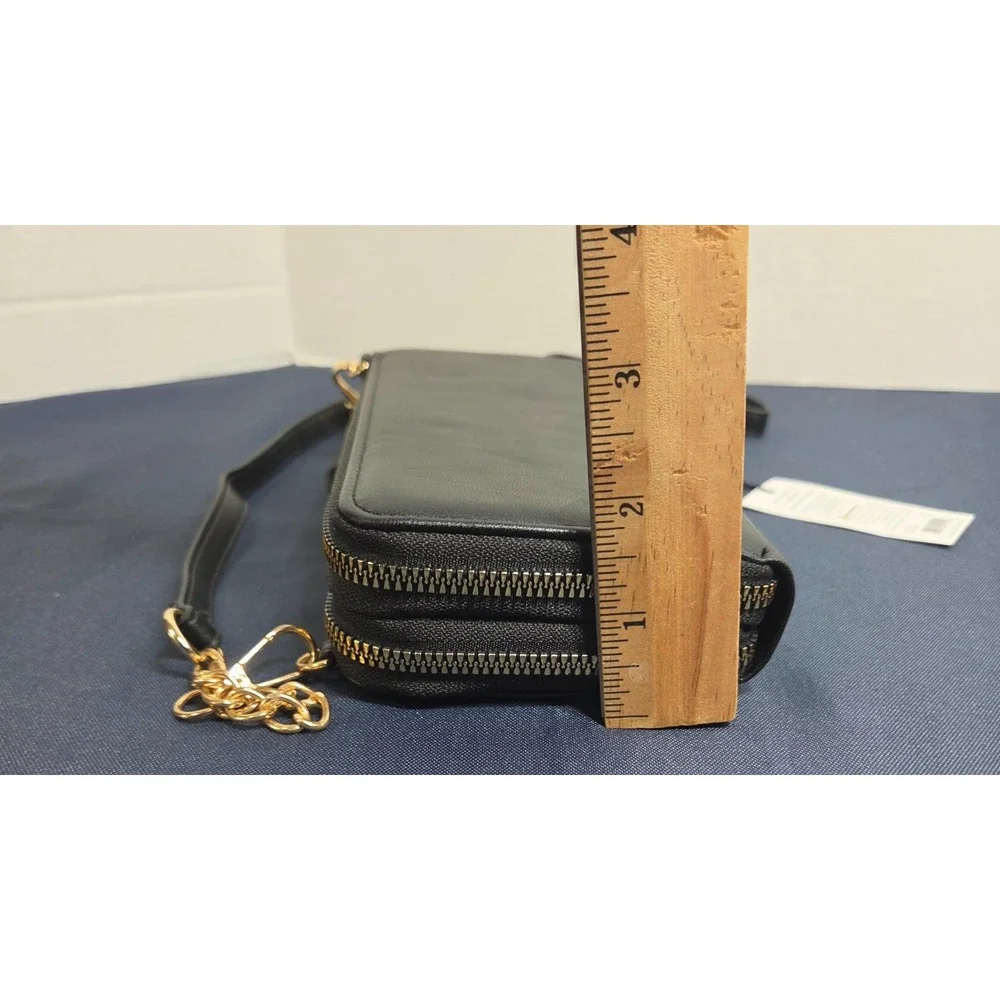 Adrienne Vittadini Downtown Collection Double Wallet w/Removable Strap Black